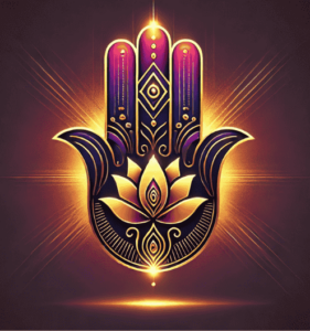 Hamsa hand logo representing spiritual protection, energy healing, and Reiki services in Olympia WA