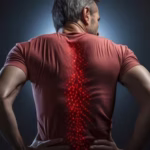 Man holding lower back in pain, representing muscle tension and the benefits of massage therapy for back pain relief in Olympia WA