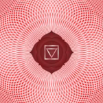 Red Root Chakra symbol (Muladhara) representing grounding energy, safety, and the foundation of the chakra system