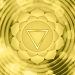 Yellow solar plexus chakra symbol (Manipura) representing confidence, personal power, motivation, and inner strength