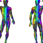 Heat map of human body showing pain points and tension zones for trigger point therapy and muscle release
