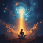 Woman practicing Quantum Reiki seated outdoors looking at the horizon, channeling energy, representing energy healing in Olympia WA